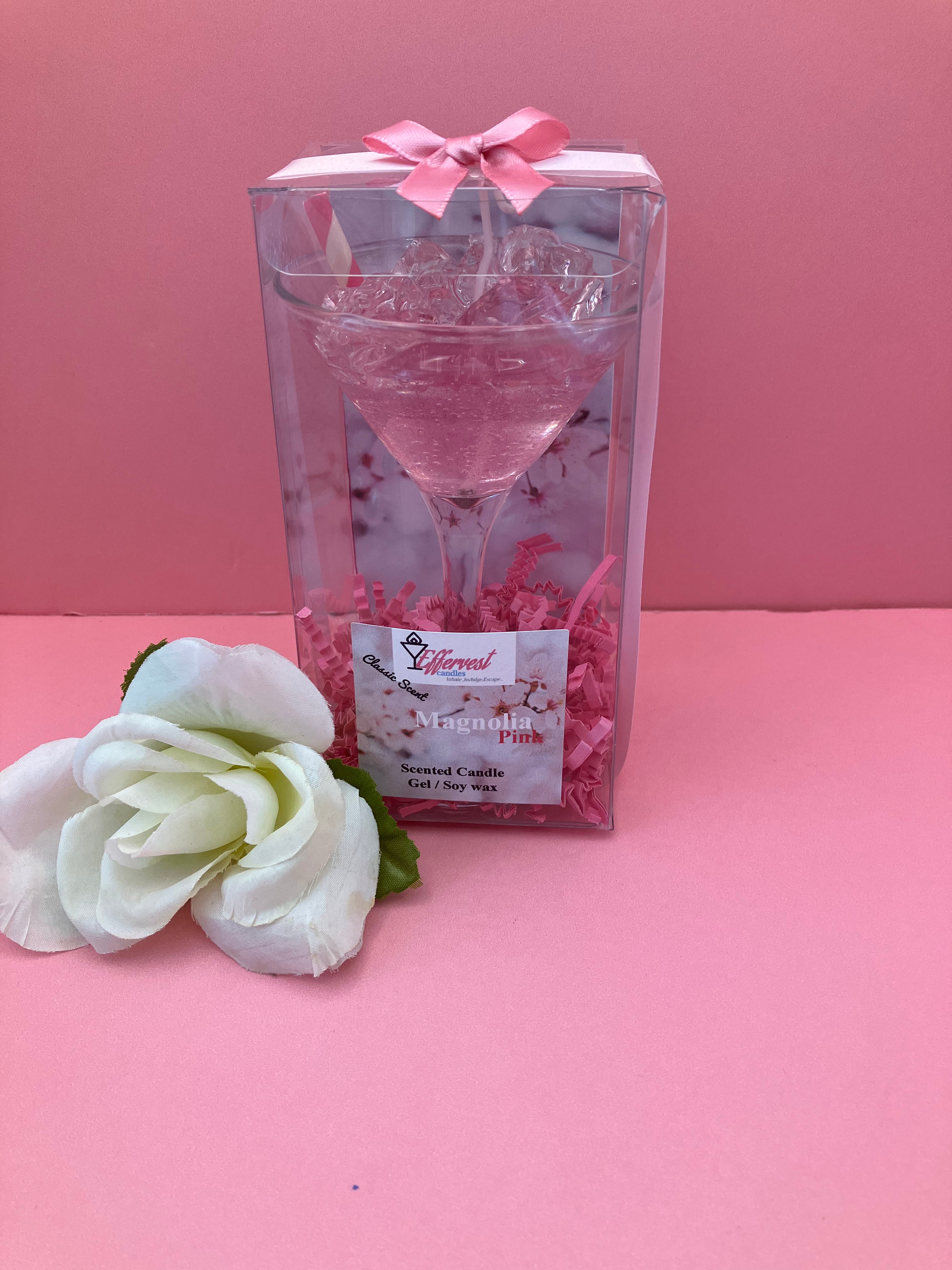 Martini mini candle- scent consist of Magnolia Pink , of rich flowers and roses.