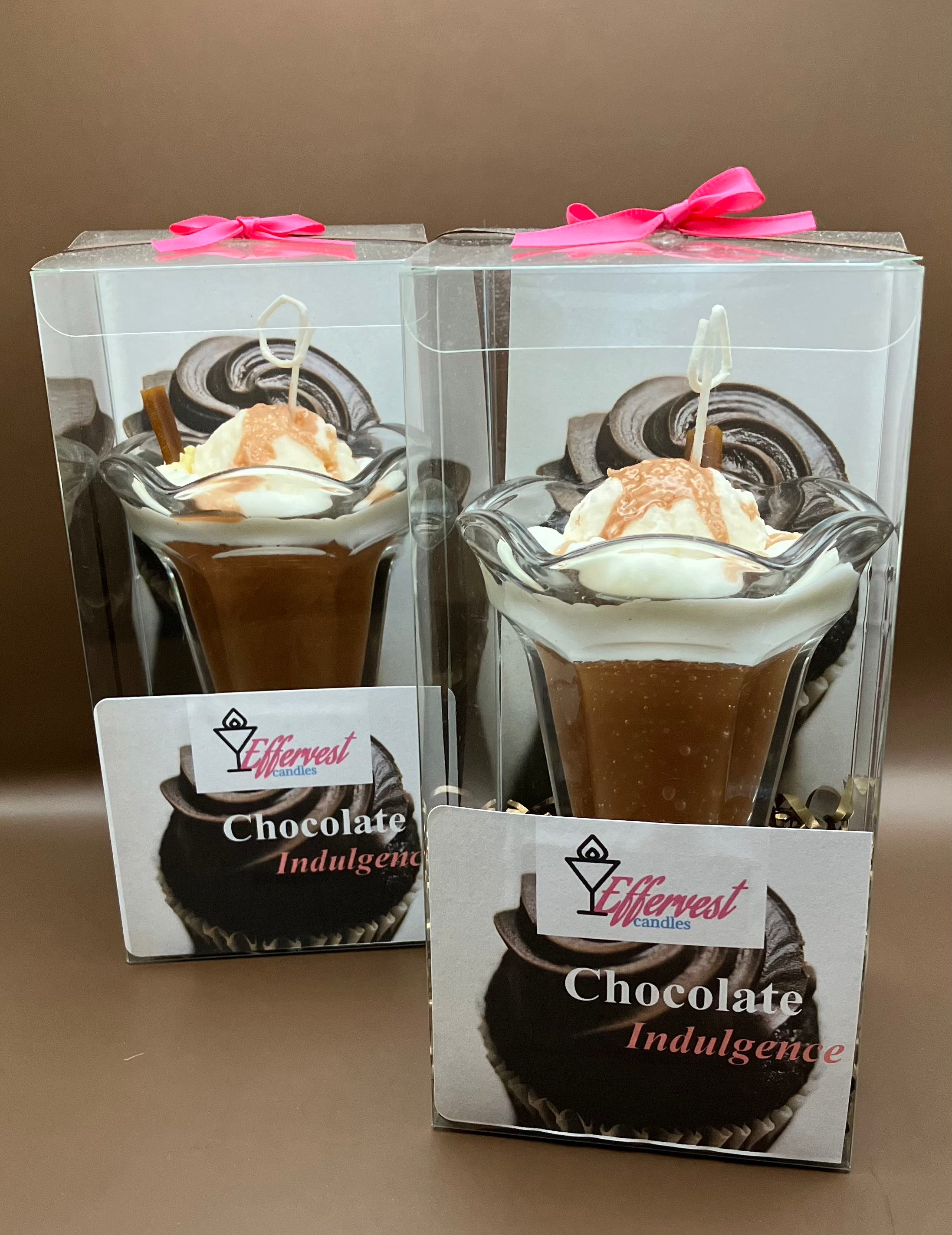 Decadent Chocolate Sundae Candle with Vanilla Ice Cream & Caramel Drizzle.